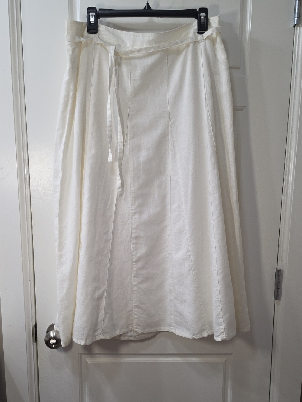 NWT - Liz Claiborne Linen Blend A-Line Skirt - Off White, Size 12